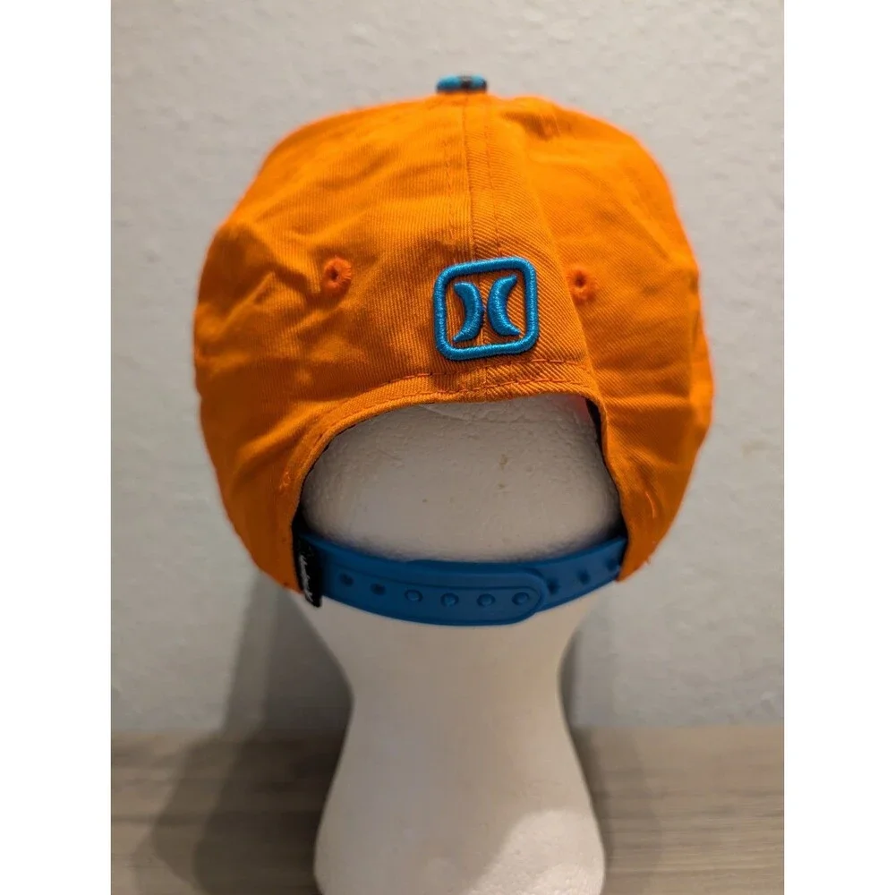 Hurley New Era 9FIFTY Youth Snapback Hat Orange Blue Leopard Print Flat Bill